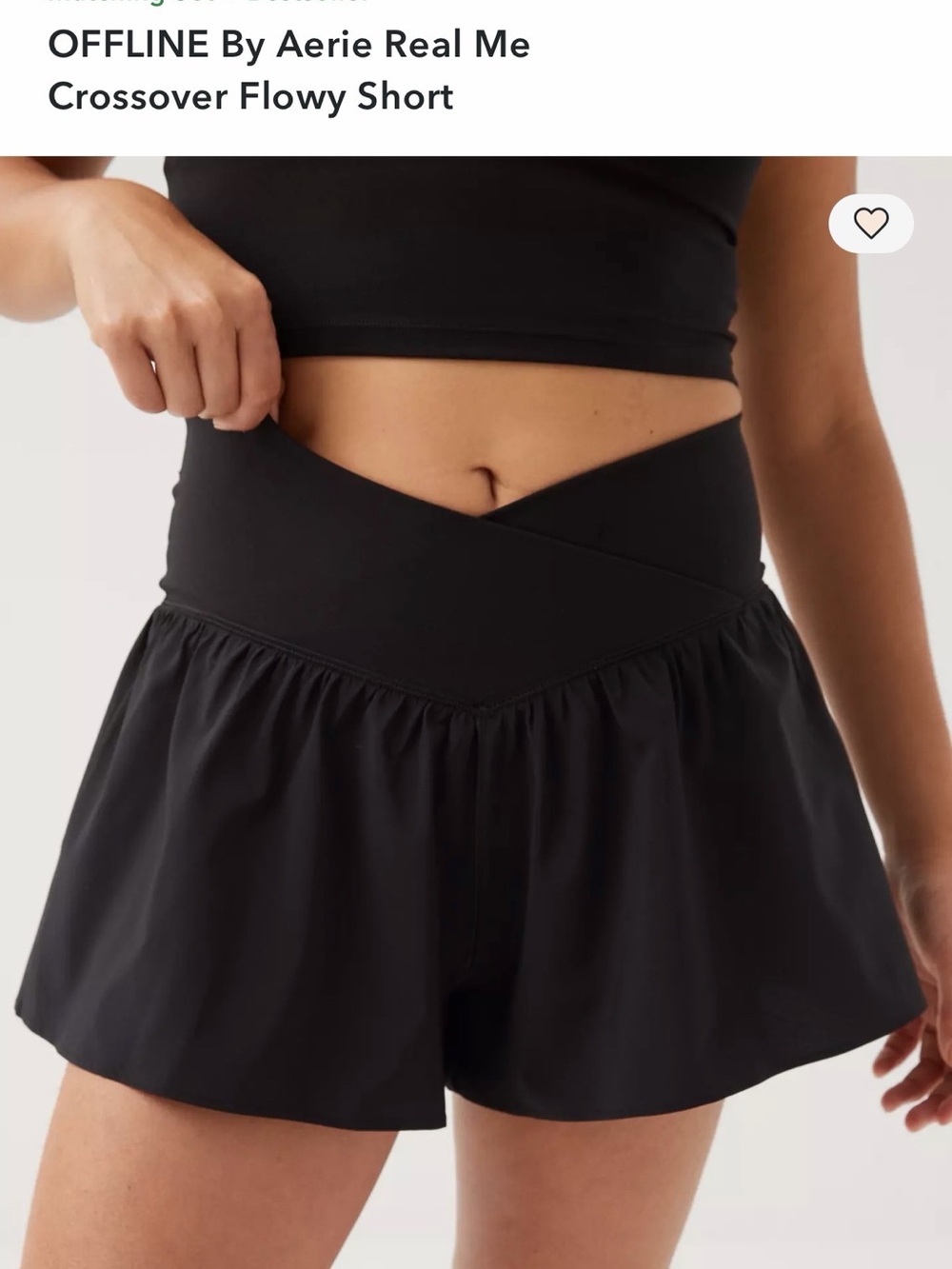 Aerie Crossover Flowy Women’s Shorts - Black